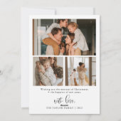 メリークリスマスフォトモダンホリデーカーミニマルド シーズンカード (裏面)