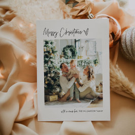 メリークリスマスフォトモダンホリデーカーミニマルド シーズンカード