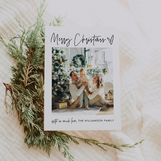 メリークリスマスフォトモダンホリデーカーミニマルド シーズンカード