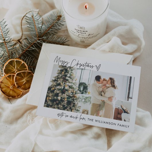 メリークリスマスフォトモダンホリデーカーミニマルド シーズンカード