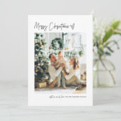 メリークリスマスフォトモダンホリデーカーミニマルド シーズンカード (スタンド正面)