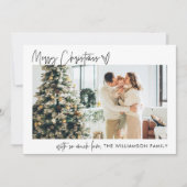 メリークリスマスフォトモダンホリデーカーミニマルド シーズンカード (正面)