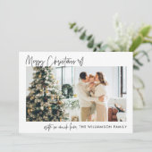 メリークリスマスフォトモダンホリデーカーミニマルド シーズンカード (スタンド正面)