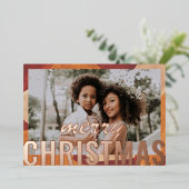 メリークリスマスフォトモダン抽象芸術ウォーター色 箔シーズンカード (立ち正面)