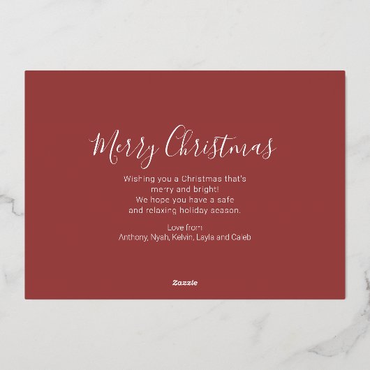 メリークリスマスフォトモダン抽象芸術ウォーター色 箔シーズンカード (裏面)