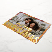 メリークリスマスフォトモダン抽象芸術ウォーター色 箔シーズンカード (回転した状態)