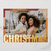 メリークリスマスフォトモダン抽象芸術ウォーター色 箔シーズンポストカード (正面)