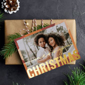 メリークリスマスフォトモダン抽象芸術ウォーター色 箔シーズンポストカード