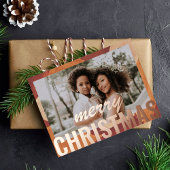 メリークリスマスフォトモダン抽象芸術ウォーター色 箔シーズンポストカード