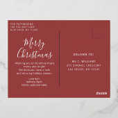 メリークリスマスフォトモダン抽象芸術ウォーター色 箔シーズンポストカード (裏面)