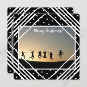 メリークリスマスフォトモダン白黒 シーズンカード (正面/裏面)
