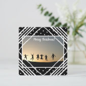 メリークリスマスフォトモダン白黒 シーズンカード (スタンド正面)