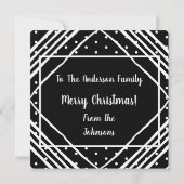 メリークリスマスフォトモダン白黒 シーズンカード (裏面)