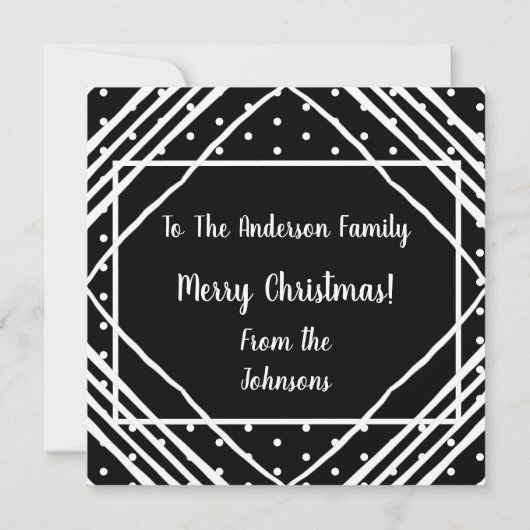 メリークリスマスフォトモダン白黒 シーズンカード (裏面)