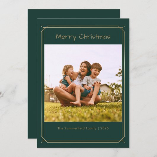 メリークリスマスフォトモダン シーズンカード (正面/裏面)