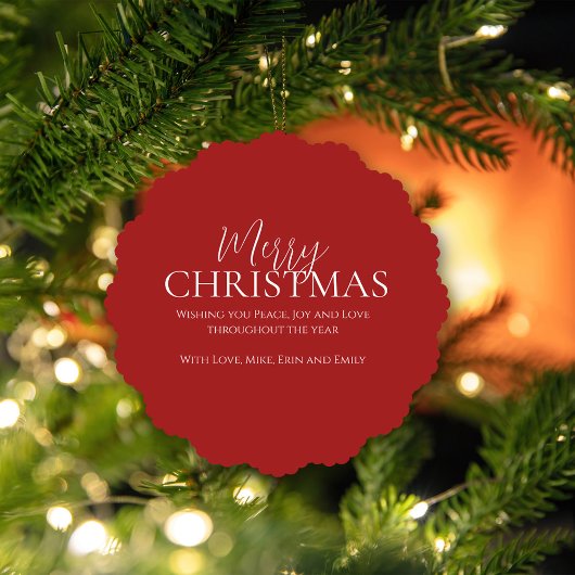 メリークリスマスフォトリースホリーベリー オーナメントカード