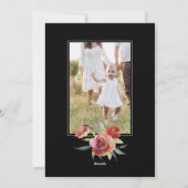 メリークリスマスフォトレッドウォーター色フローラブラック シーズンカード (裏面)