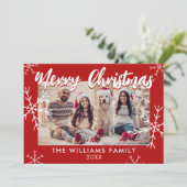 メリークリスマスフォトレッドスノーフレーク シーズンカード (スタンド正面)