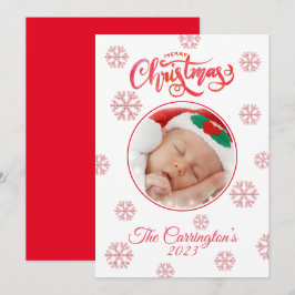 メリークリスマスフォトレッドプレイドスノーフレークホリデー