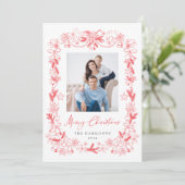 メリークリスマスフォトレッドChinoiserieフレーム シーズンカード (スタンド正面)