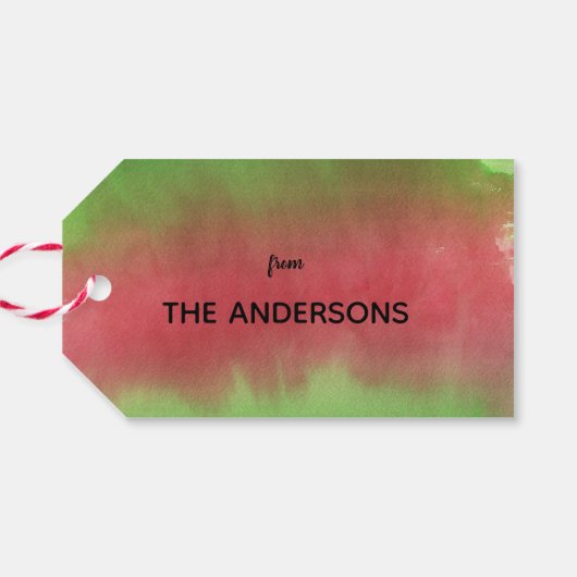 メリークリスマスフォト図解入りの、写真付きの ギフトタグ (裏面横)