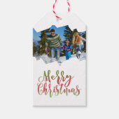 メリークリスマスフォト図解入りの、写真付きの ギフトタグ (正面)
