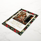 メリークリスマスフォト実在金ゴールド 箔シーズンカード (回転した状態)