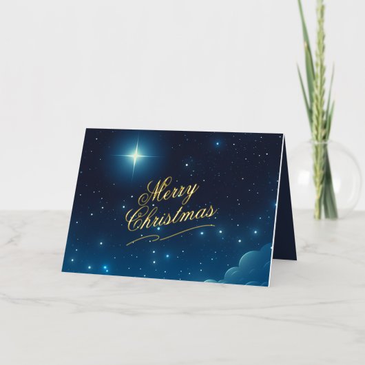 メリークリスマスフォト折り箔グリーティングカード 箔グリーティングカード (正面)