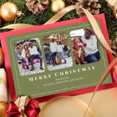 メリークリスマスフォト数々のボタニカルホリー シーズンカード