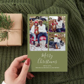 メリークリスマスフォト数々のボタニカルレッドホリー シーズンカード