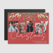 メリークリスマスフォト数々のレッドホリデーカード (正面/裏面)