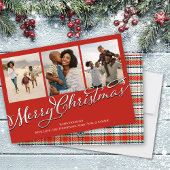 メリークリスマスフォト数々のレッドホリデープレイド シーズンカード