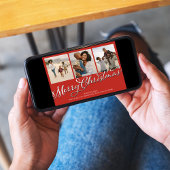 メリークリスマスフォト数々のレッドホリデープレイド シーズンカード