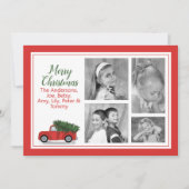 メリークリスマスフォト数々のレッド素朴トラック シーズンカード (正面)