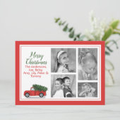 メリークリスマスフォト数々のレッド素朴トラック シーズンカード (スタンド正面)