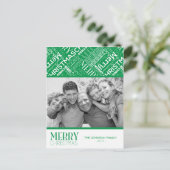 メリークリスマスフォト文字デザインカード シーズンポストカード (スタンド正面)