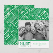 メリークリスマスフォト文字デザインカード シーズンポストカード (正面/裏面)
