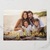 メリークリスマスフォト水平 – 金ゴールド 箔シーズンカード (正面)