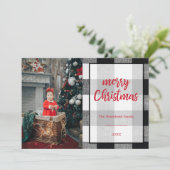 メリークリスマスフォト白黒バッファロープレイド シーズンカード (スタンド正面)