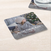 メリークリスマスフォト紙コースター スクエアペーパーコースター (アングル)
