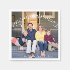 メリークリスマスフォト紙ナプキンス スタンダードカクテルナプキン