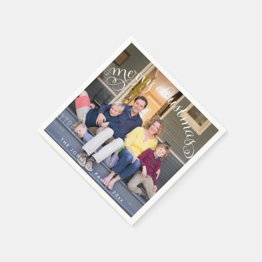 メリークリスマスフォト紙ナプキンス スタンダードカクテルナプキン (角)
