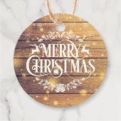 メリークリスマスフォト素朴ウッド フェイバータグ (正面)