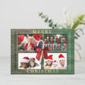 メリークリスマスフォト素朴カーフェイクド木枠 シーズンカード (スタンド正面)