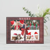 メリークリスマスフォト素朴カーフェイクド木枠 シーズンカード (スタンド正面)