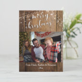 メリークリスマスフォト素朴(木とライト付き) シーズンカード (スタンド正面)