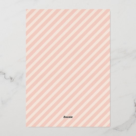 メリークリスマスフォト赤面ピンク 箔シーズンカード (裏面)