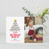 メリークリスマスフォト転がカード 招待状 (スタンド正面)