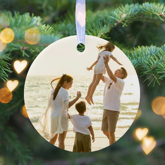 メリークリスマスフォト金ゴールドスクリプト書道 セラミックオーナメント