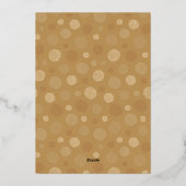 メリークリスマスフォト金ゴールドモダン水玉模様 箔シーズンカード (裏面)
